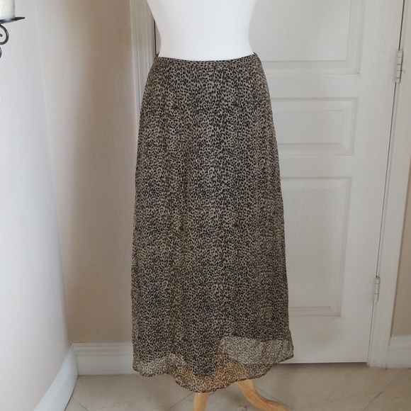 Leopard Chiffon Skirt - Picture 1 of 3